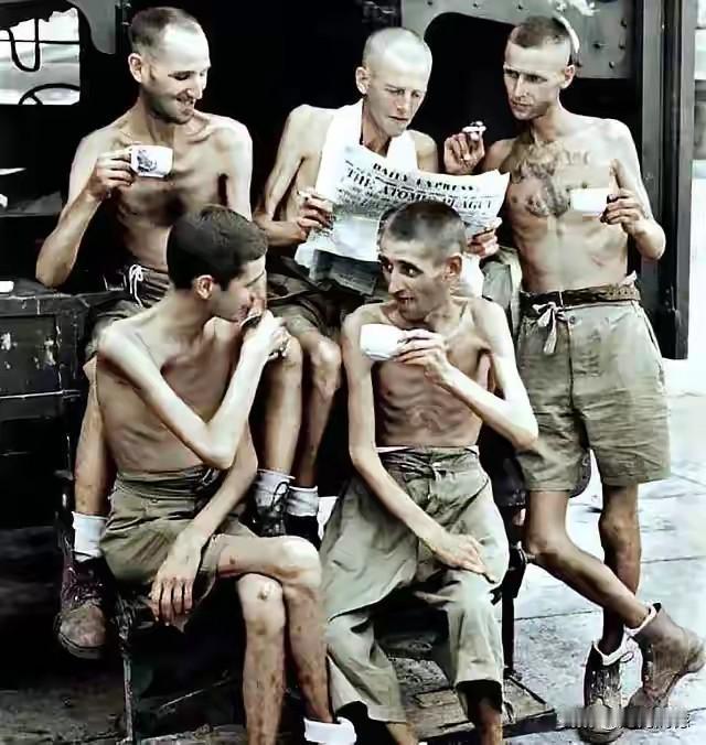 日本鬼子对英国战俘虐待的也是非常厉害，看看获救的这些战俘留下的照片，就知道他们得