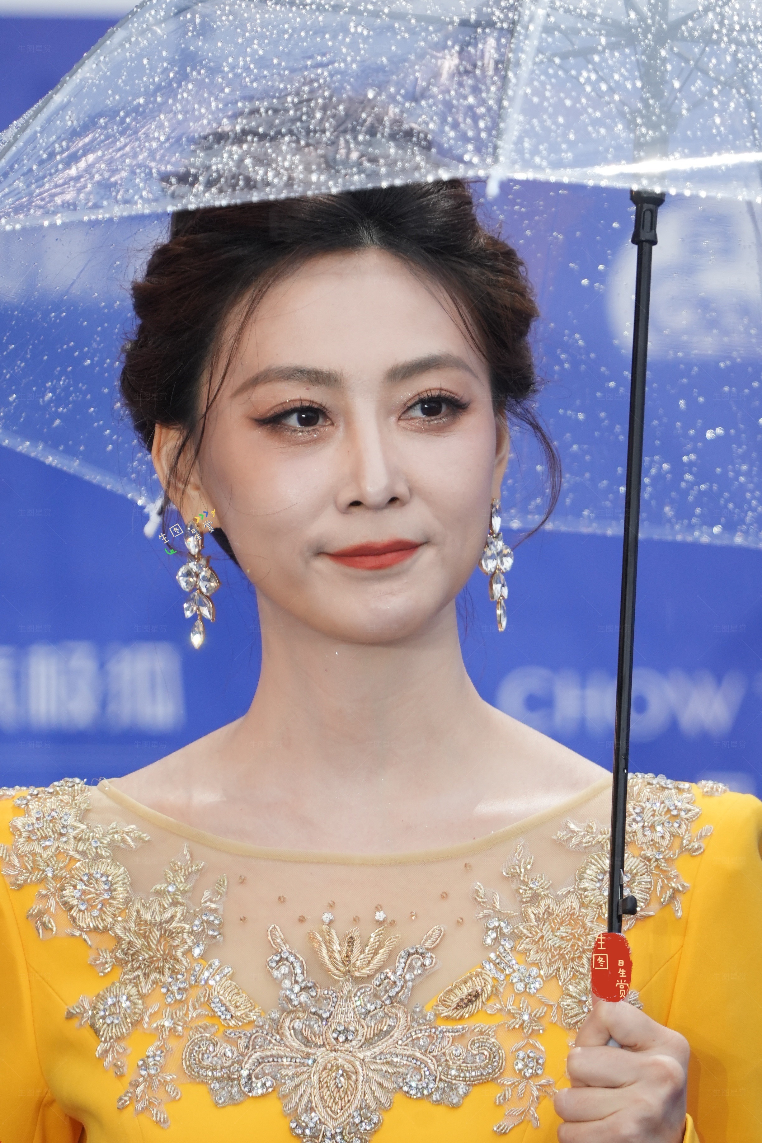 翟优暴雨中主持北影节开幕式红毯沉稳大气明艳💛💛北京国际电影节