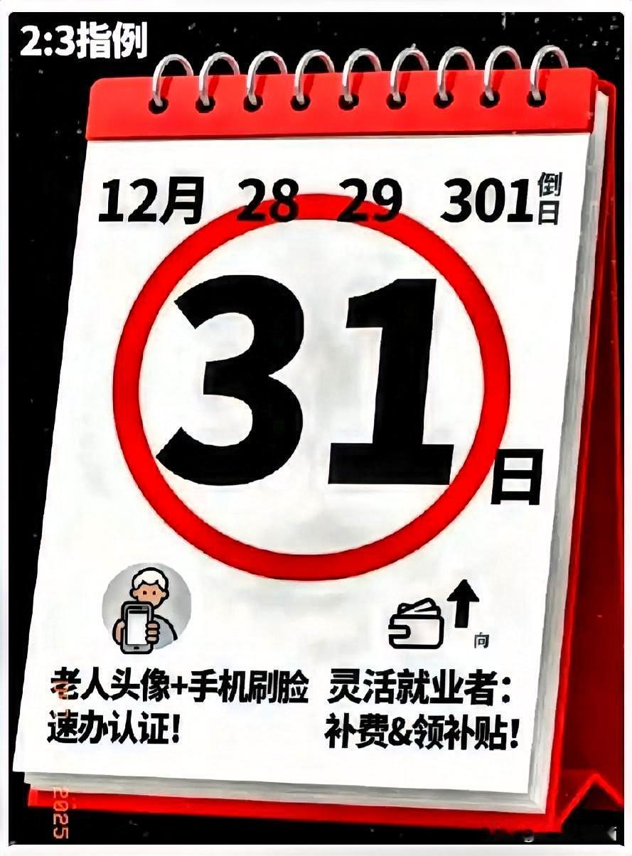 人社部发文提醒：2025年只剩20天了！务必在12月31日之前做好两件事，否则你