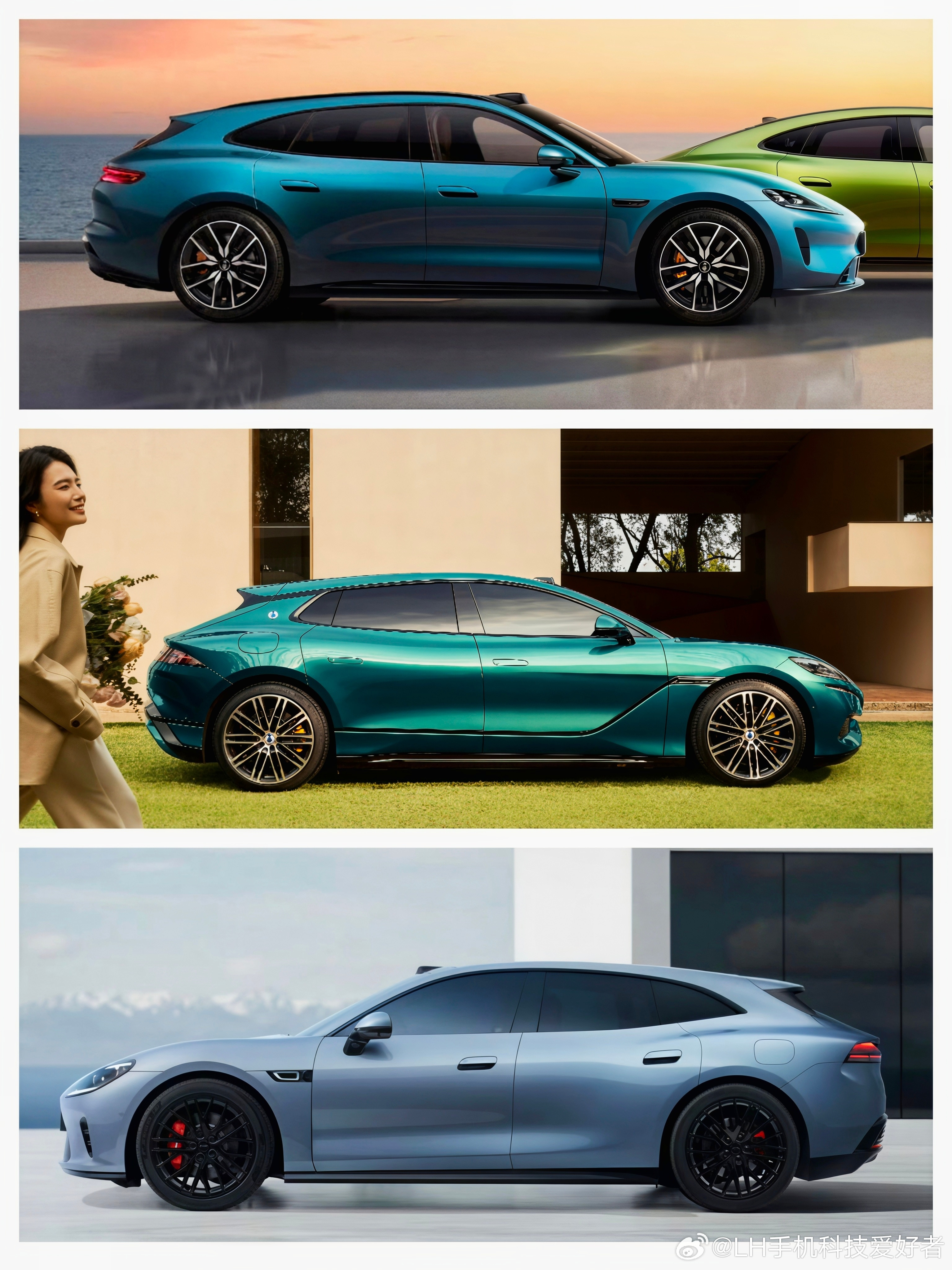 目前主流三款国产猎装车，尚界Z7T、新款腾势Z9GT和启境GT7，姿态都挺不错