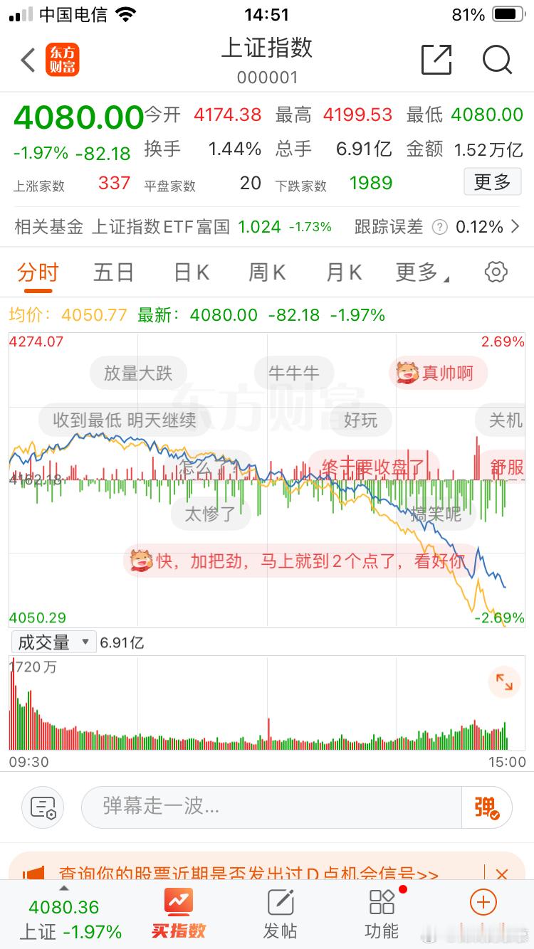 我去他，赶紧收盘吧！今日A股