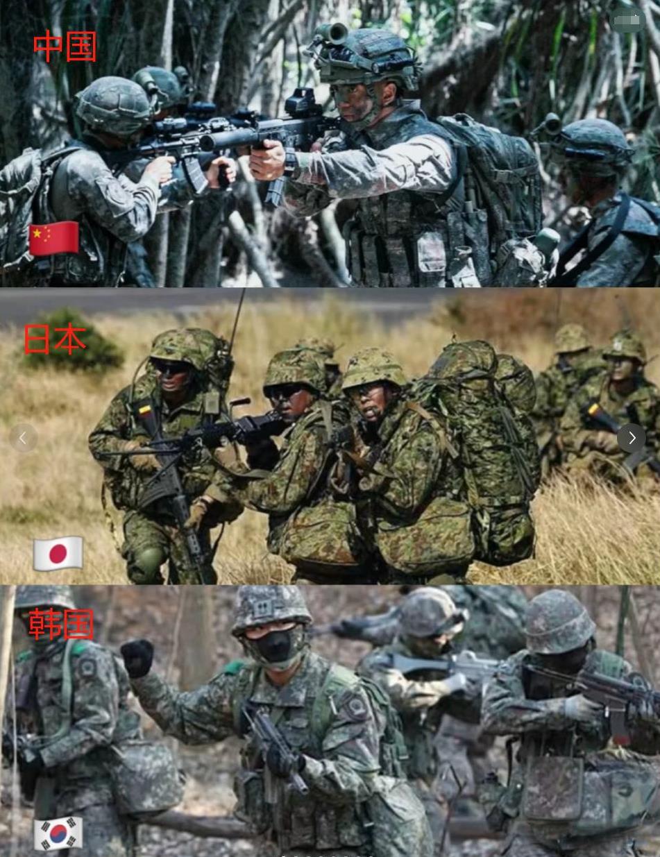 中、日、韩（东ya怪物房）军人对比！我们的军人最帅，还是曾经的那个眼神。中、日