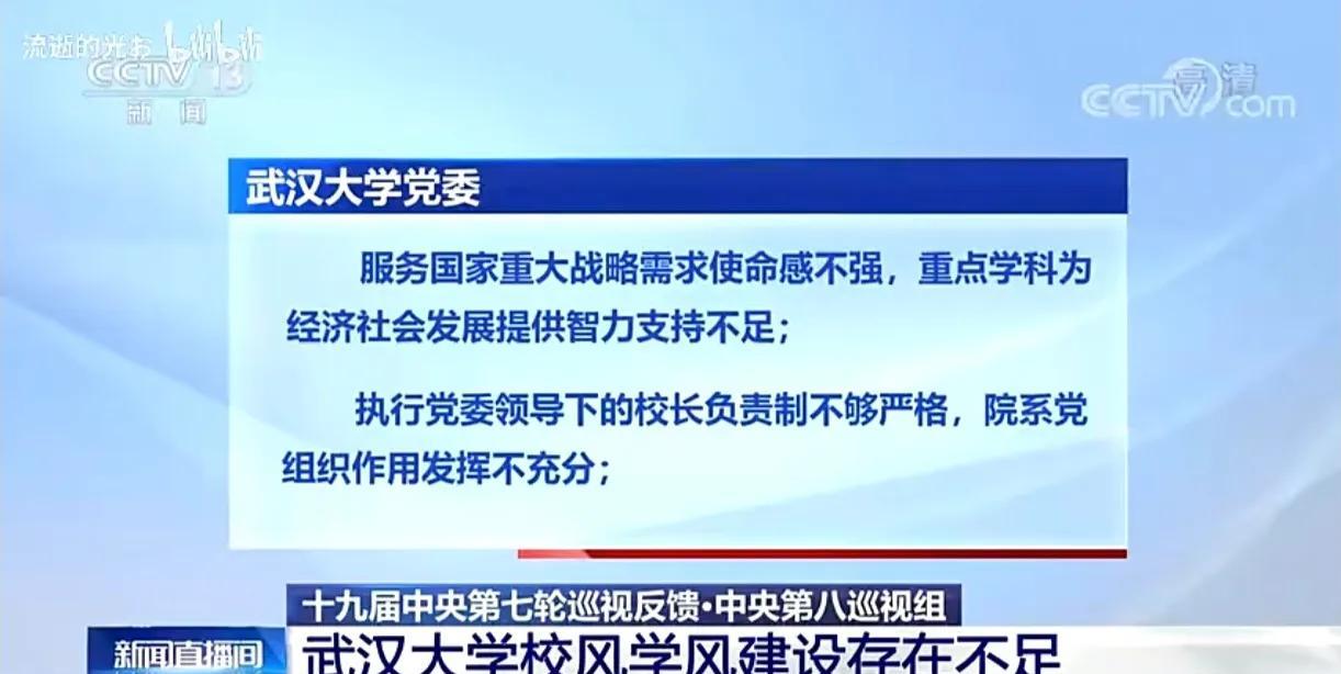 四年前中央巡视组就指出武汉大学学风校风建设存在的问题，没想到四年后的今天，武汉大