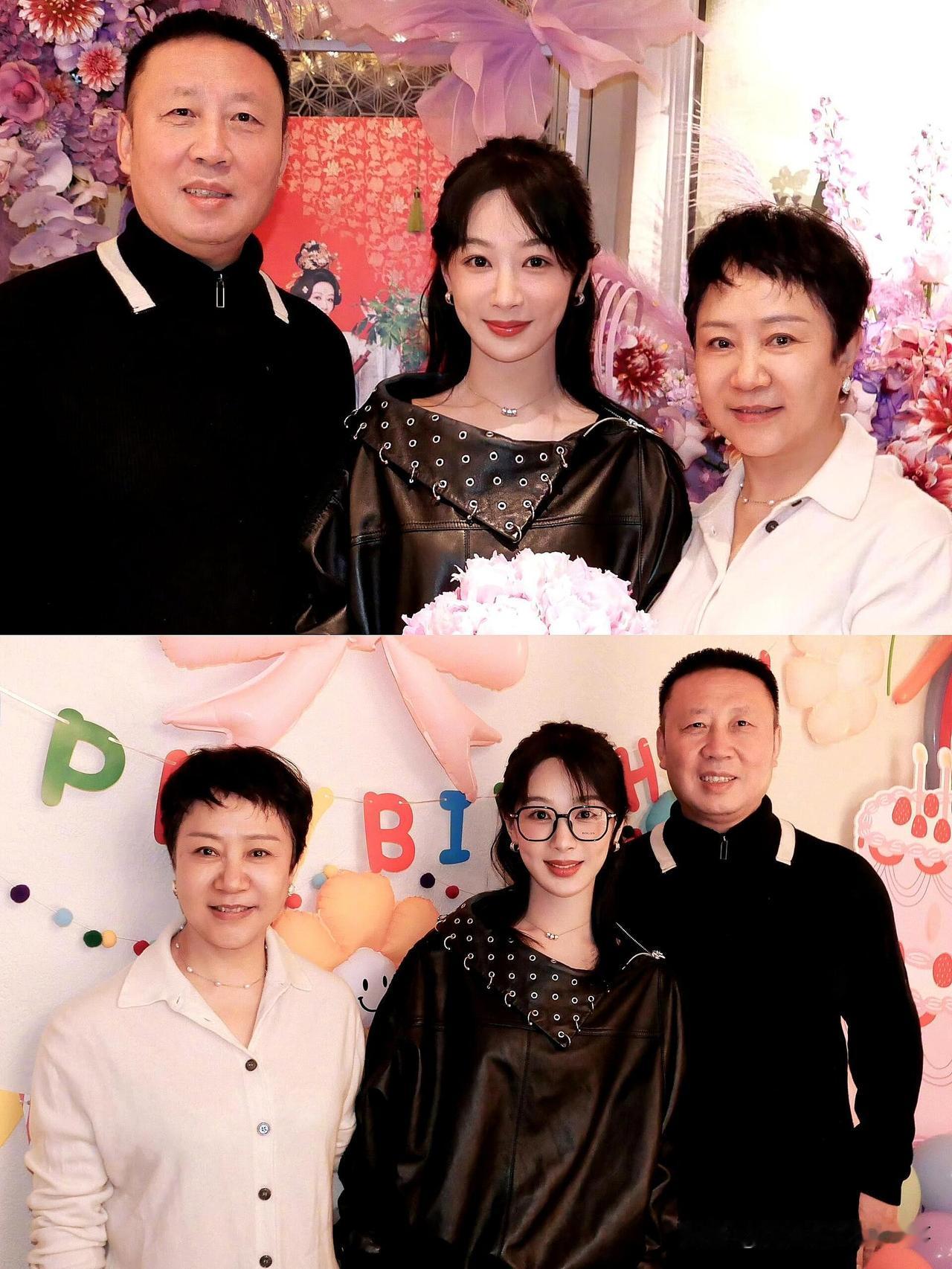 生日全家福也太有梗了！这张图里的她简直是“北京独生女基因融合天花板”～小时候明