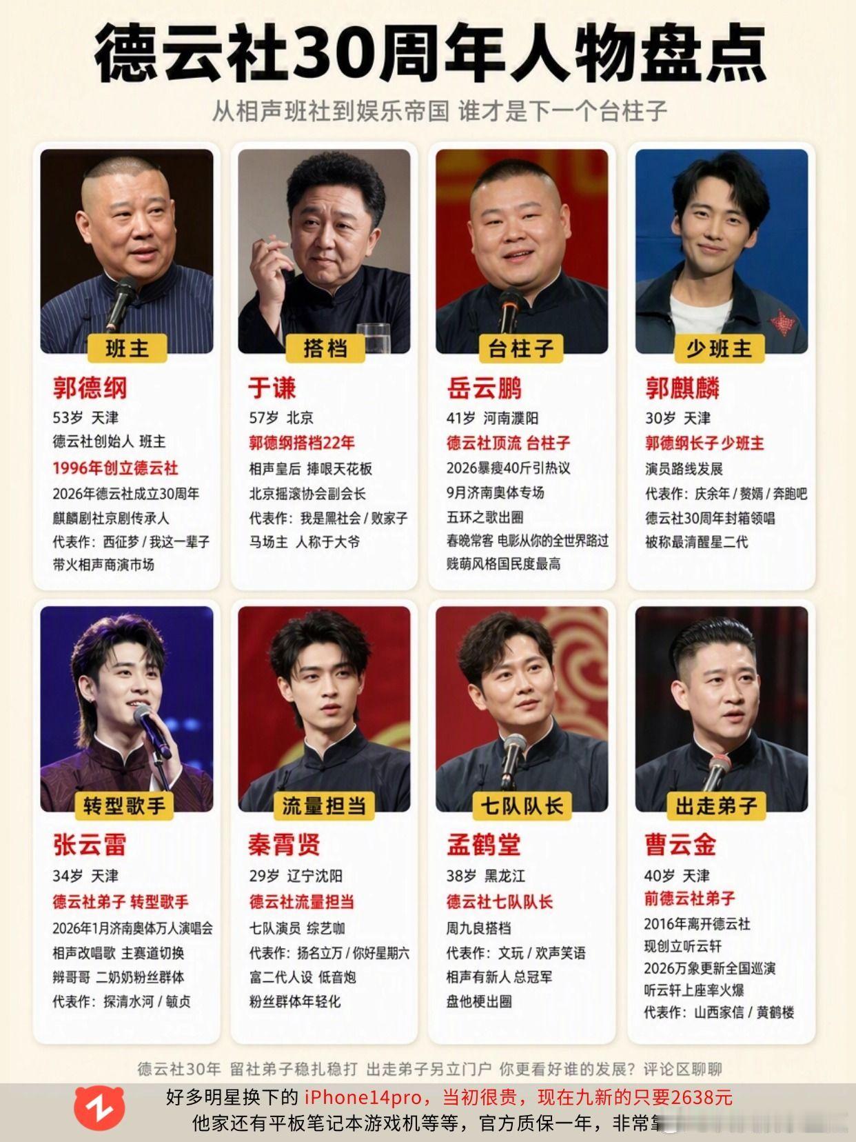 德云社核心人物盘点，下一个接班人是谁？德云社郭德纲于谦岳云鹏郭麒麟