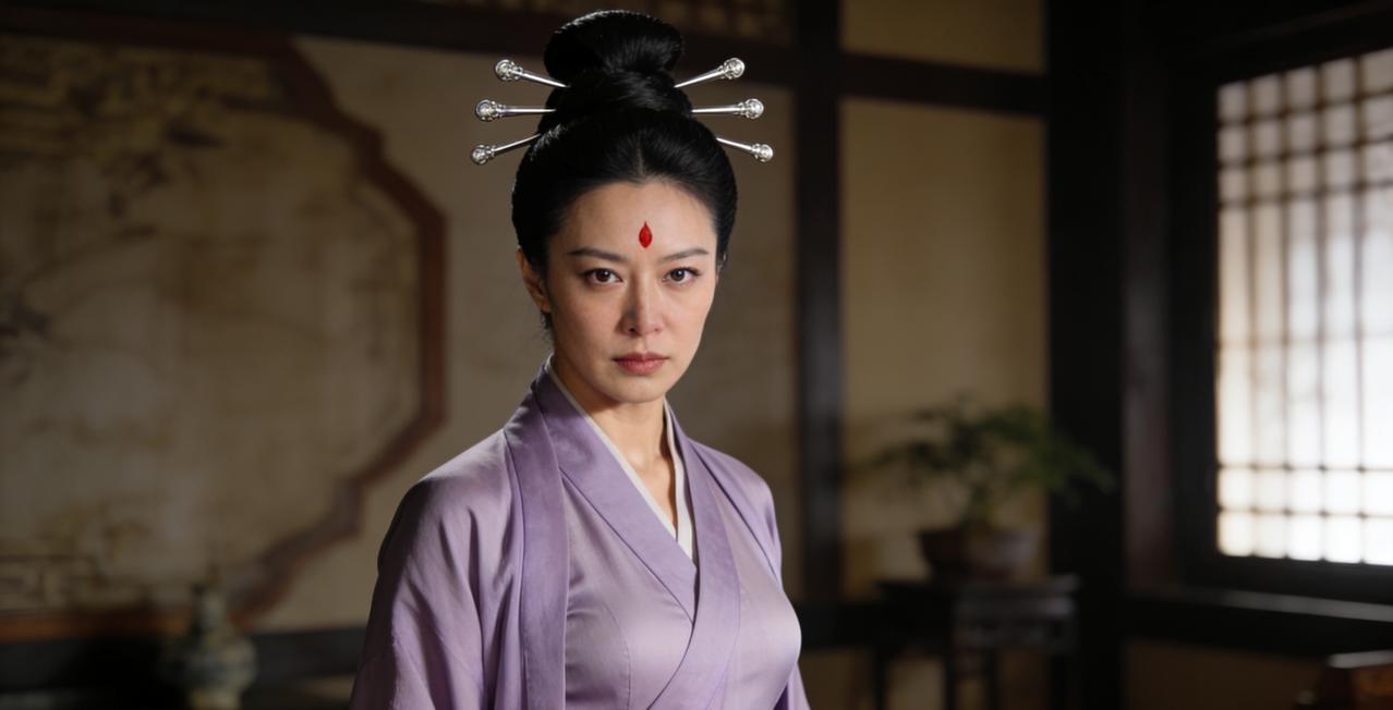 45岁林静重现丁敏君造型！紫衣凌厉眼神杀，20年冻龄状态看呆网友近日，演员