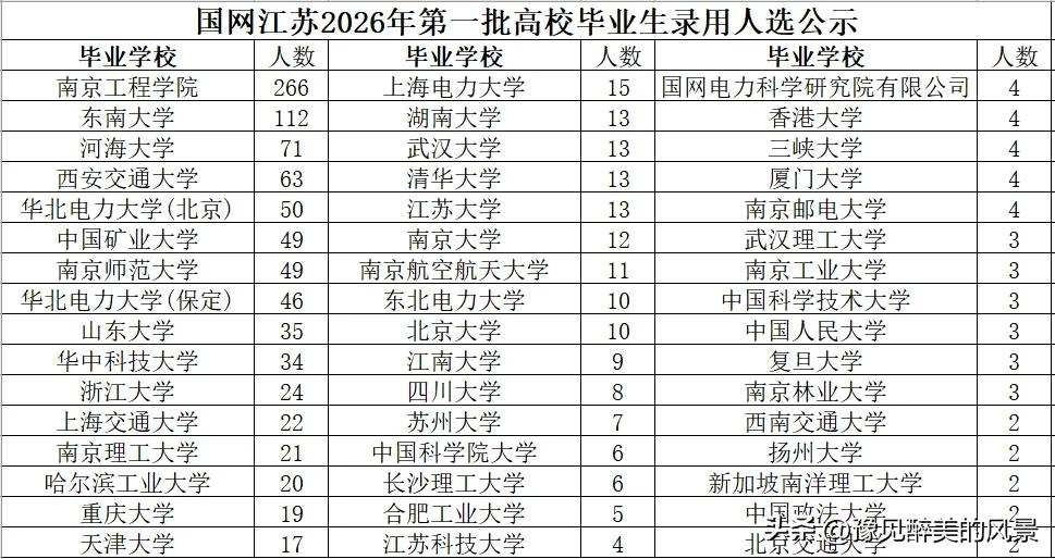 南京工程学院也太强悍了吧，竟然有200多名学生进入了江苏电网，比985高校还多，