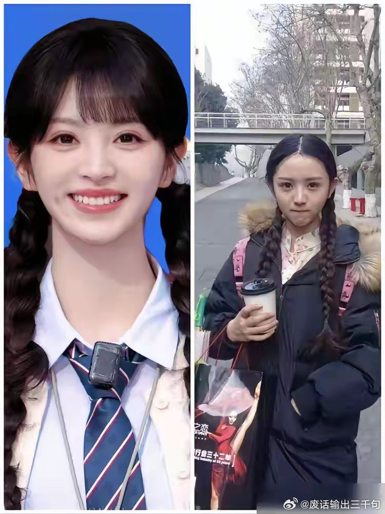 19岁，田曦薇顶着一张素颜“大饼脸”去艺考。那年她扎着麻花辫，有人捧她是“最美