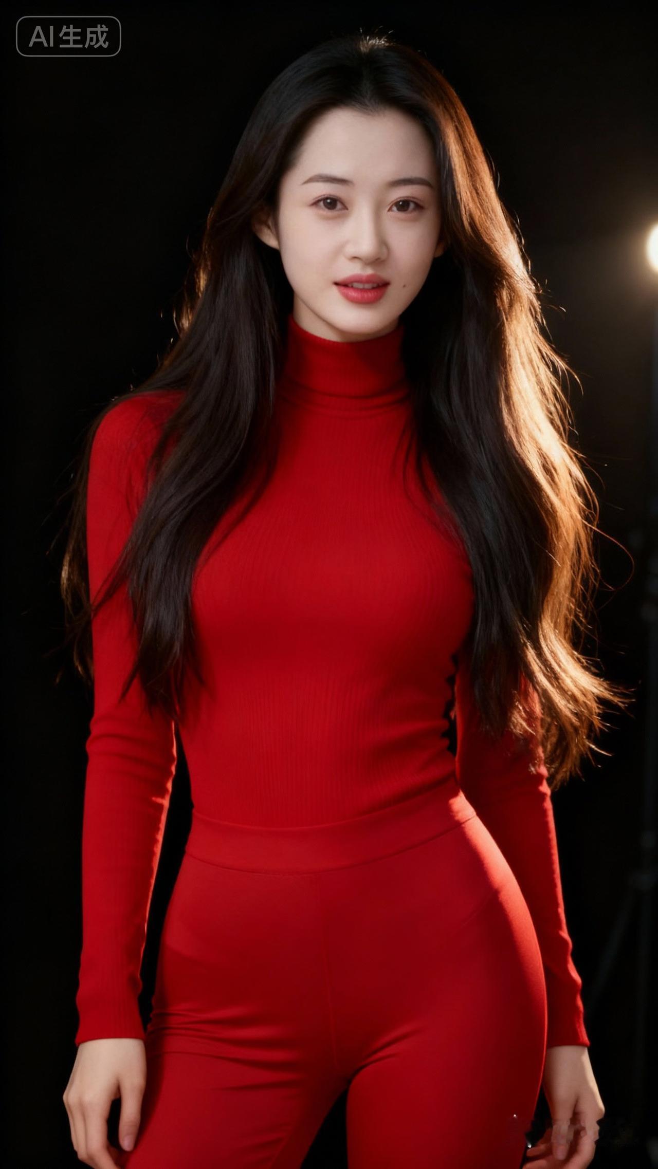 惊艳红衣少女，时尚与优雅的完美结合！🔥💃