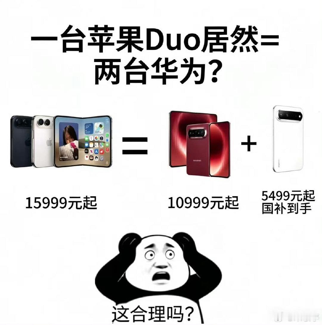 一台iPhoneDuo竟然略等于一台PuraXMax+一台PuraXView。大家手里有15999元