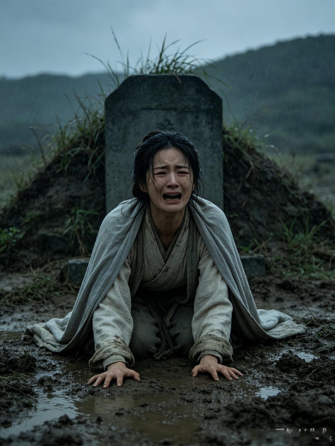 兰香在沈家荒坟前崩溃痛哭荒草漫坟头，烟雨掩旧恨，这一段看得心口发闷！林锦岐带着兰