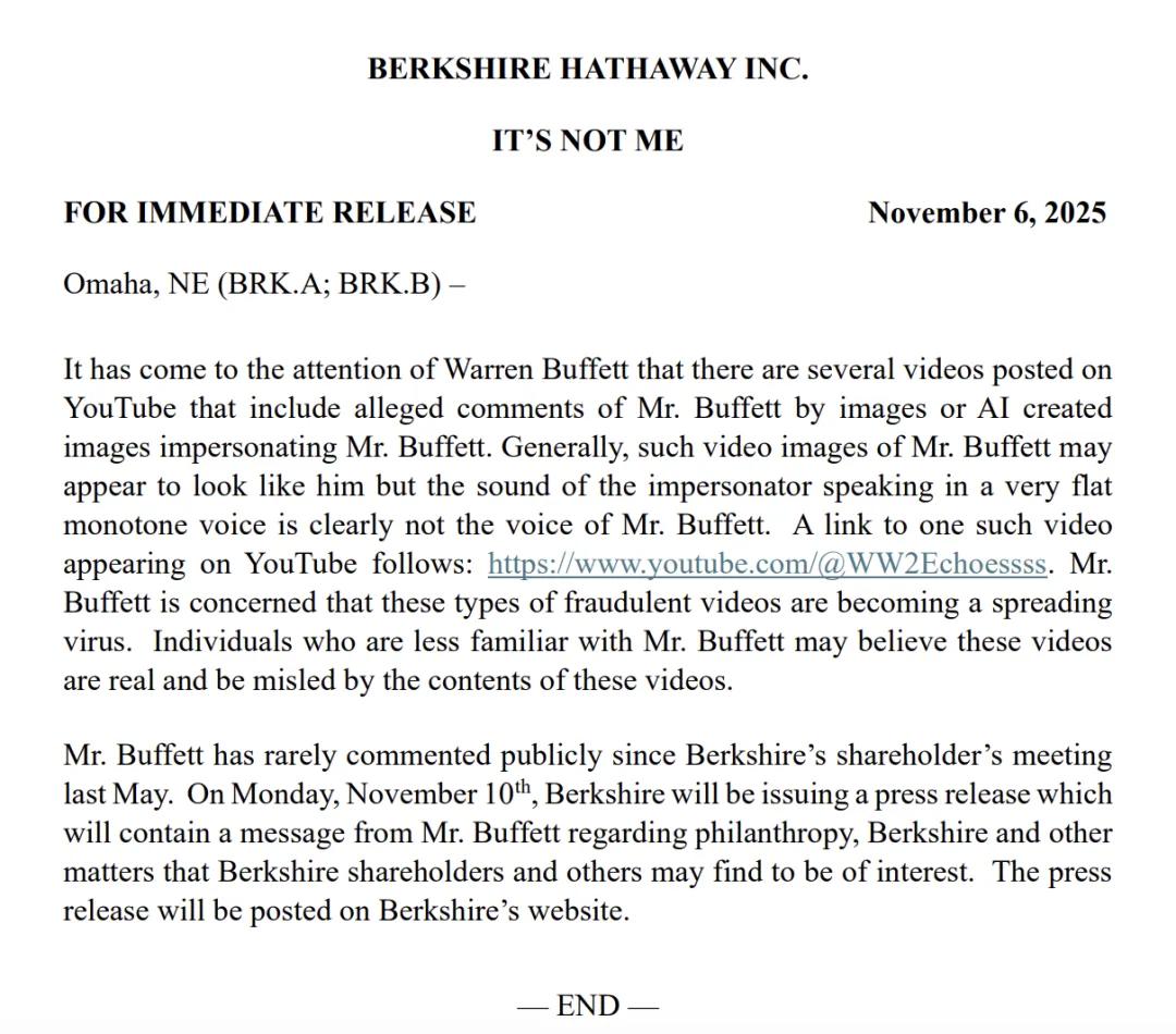 巴菲特, 重磅来袭!