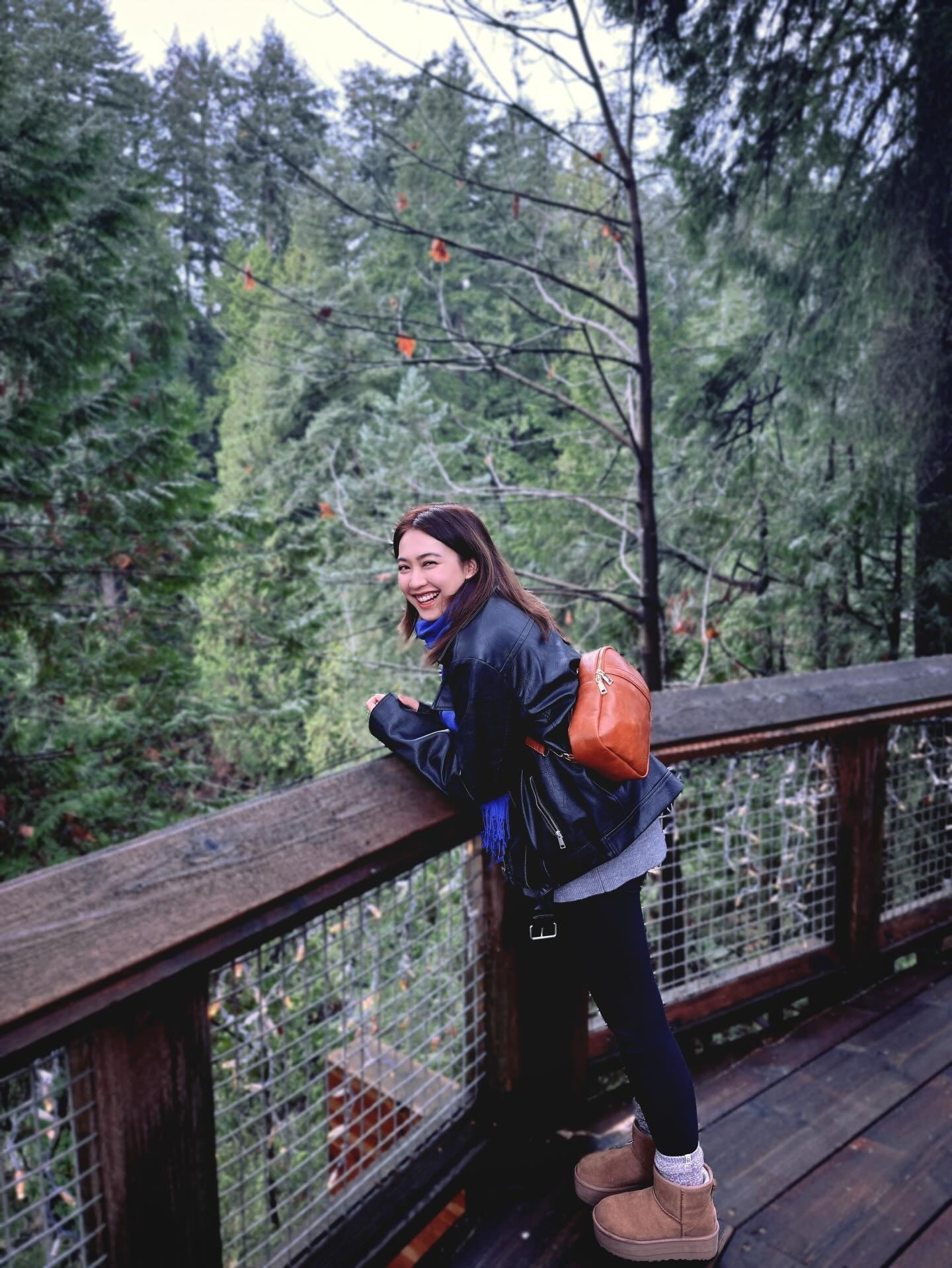 朱千雪一家三口加拿大过圣诞