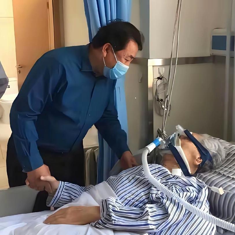 姜昆和唐杰忠最后一次合影，这张照片拍摄于2017年5月27日，地点为北京朝阳医院