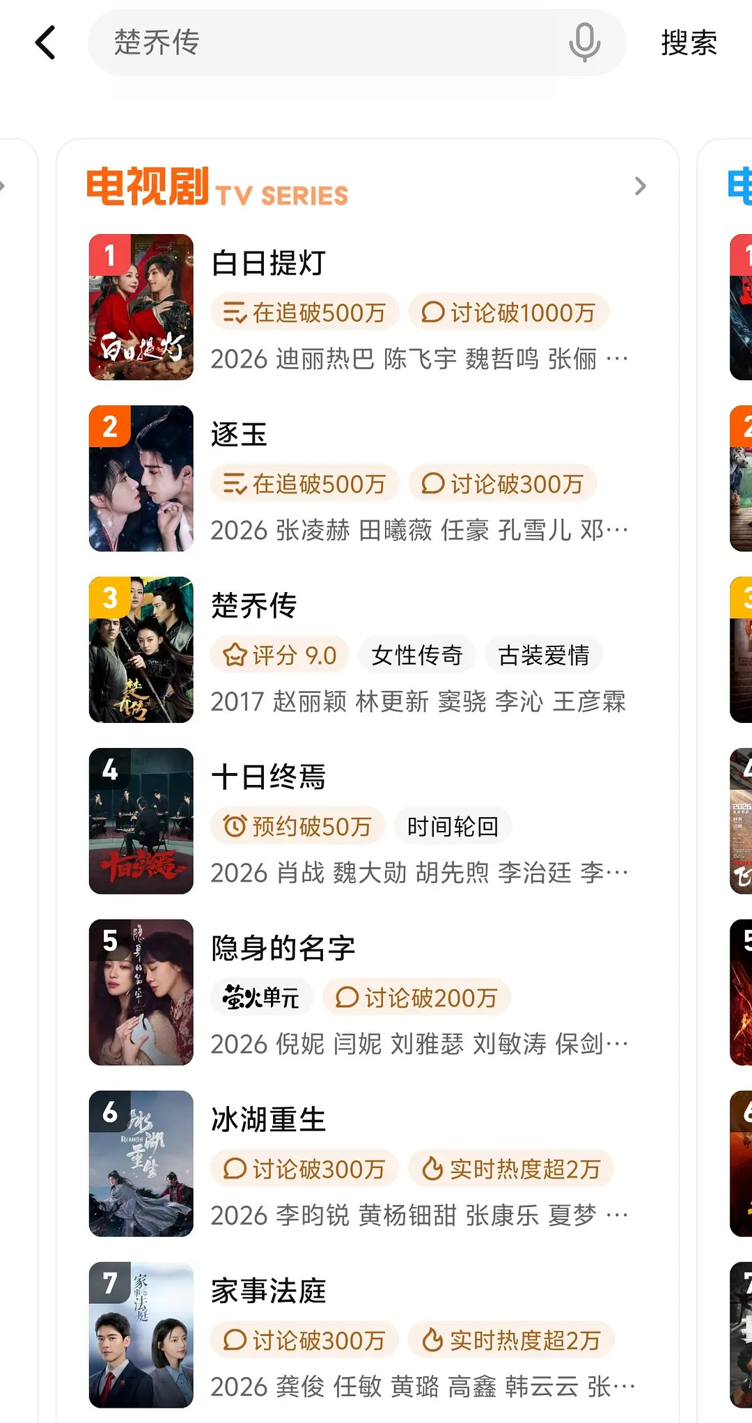 赵丽颖、李沁主演楚乔传在🐧热度居然排第三了还一直在涨下沉市场我也一直在刷到切片