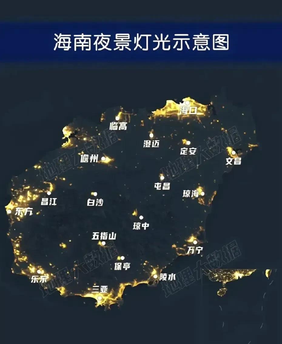 海南岛主要城市分布图，这次封关政策将迎来翻天覆地的发展机遇。