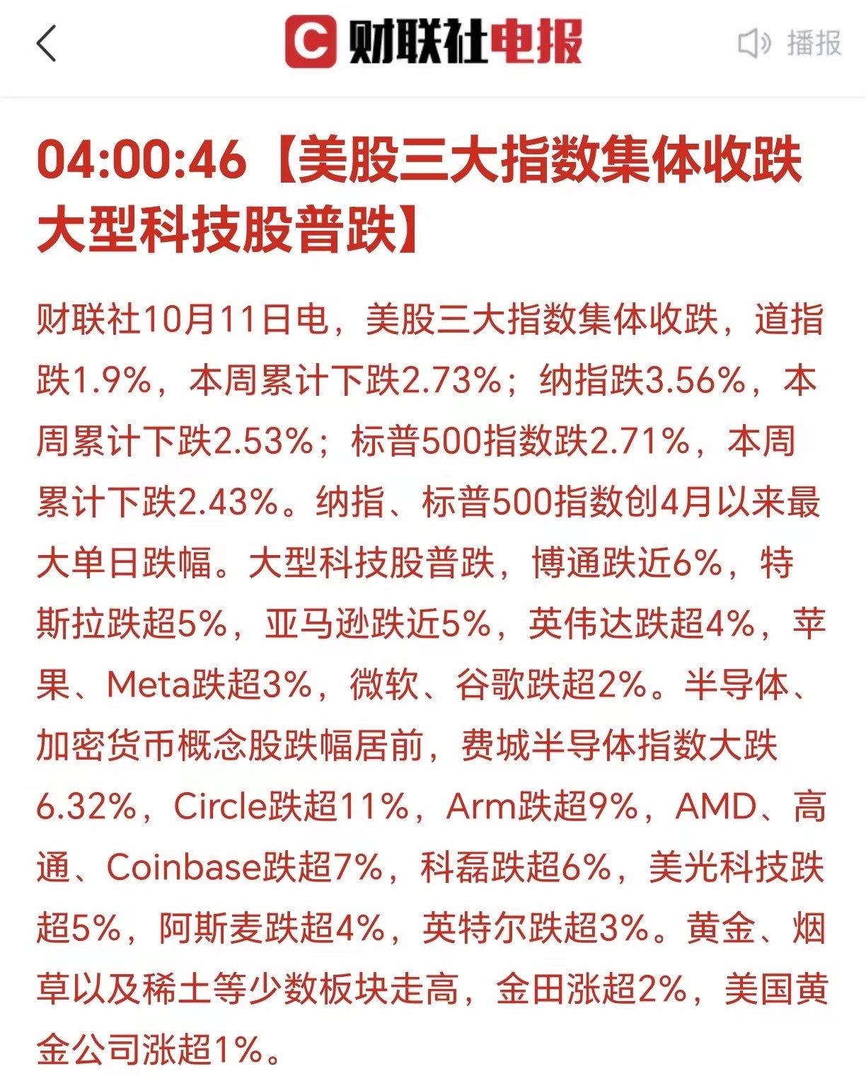 早晨6点30分，刚刚被手机消息惊醒：美国三大股指集体大跌！​该来的，终于来了！预