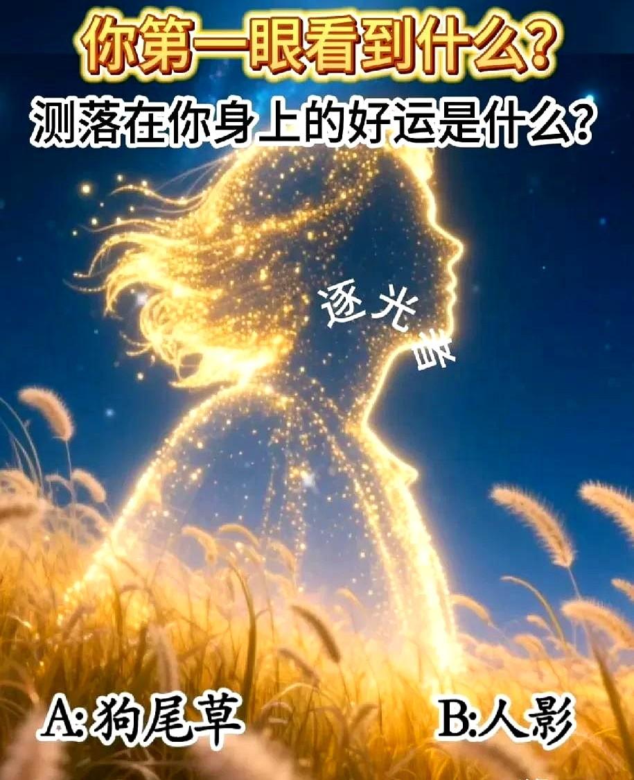 你第一眼看到什么？测落在你身上的好运是什么？A:狗尾草B:人影选好再