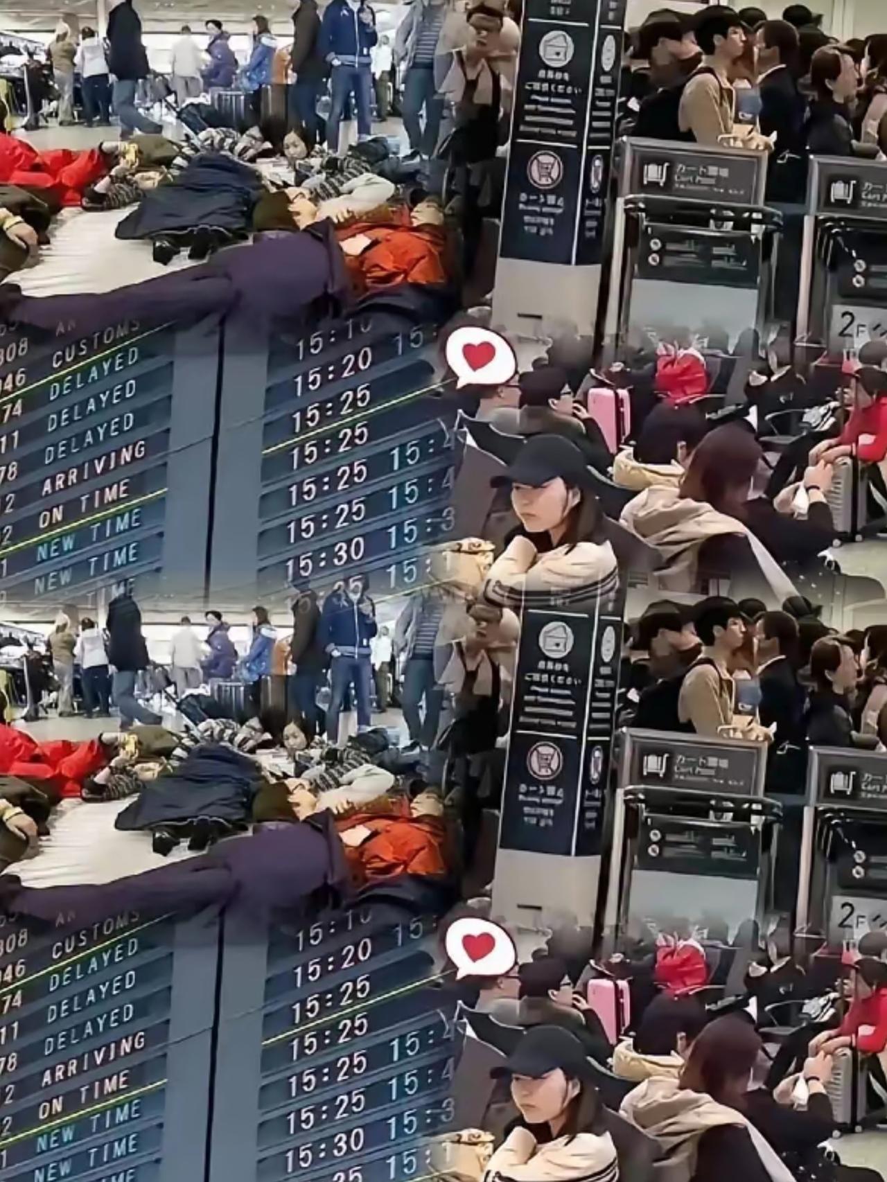 日本机场打地铺的国人，嘲笑别人杞人忧天，后脚就蹲在日本机场啃泡面的人，这脸打得比