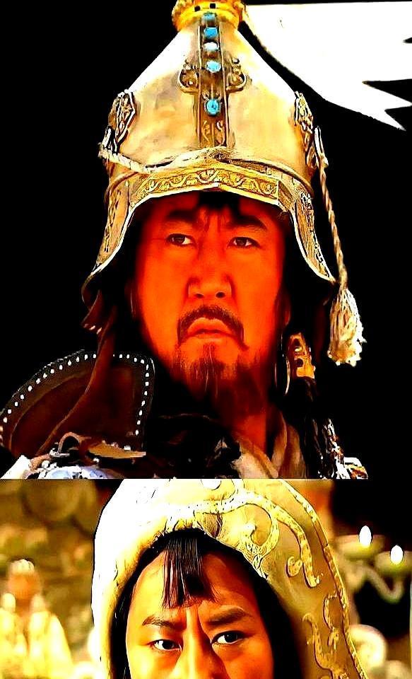 演成吉思汗，整个剧组都惊了，说这是老祖宗显灵。这位演员叫巴森扎布。他不是在“