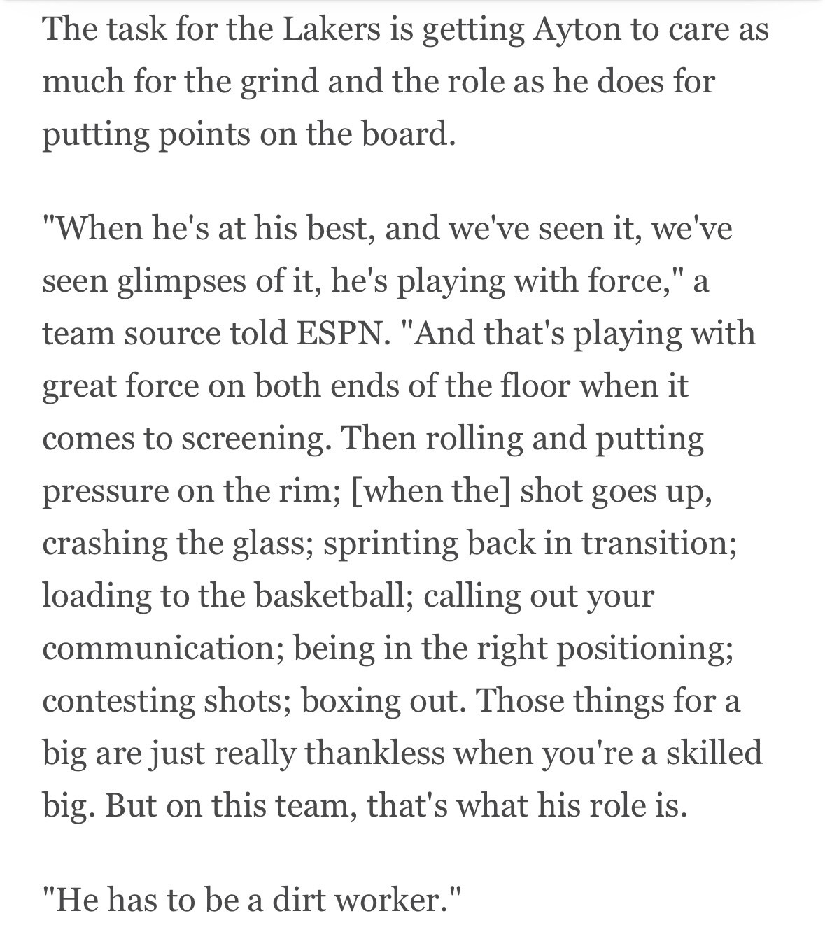 湖人记者DaveMcMenamin：湖人现在要做的，就是让艾顿像在乎得分一样，