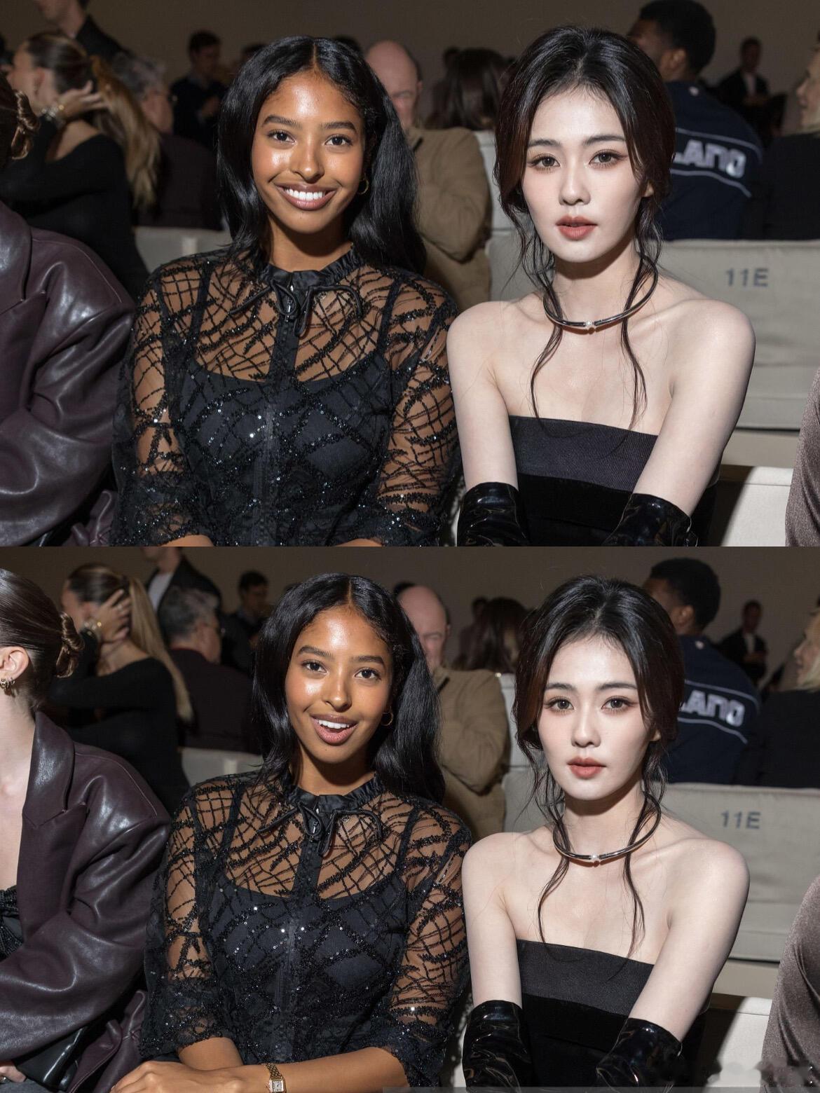 白鹿和科比大女儿娜塔莉秀场合影🈶​​​
