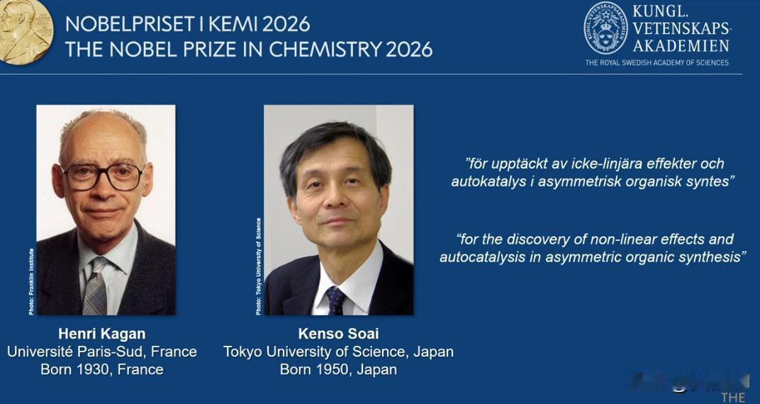 日本又拿了一个诺贝尔奖，这次是化学奖😯😯10月7日，瑞典皇家科学院