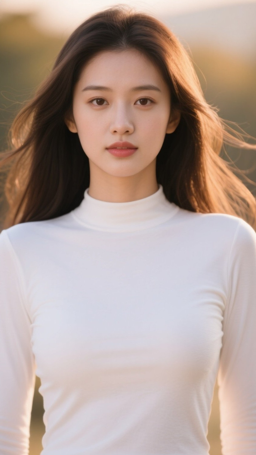 温柔美女倚窗而立，眸光如水醉人心