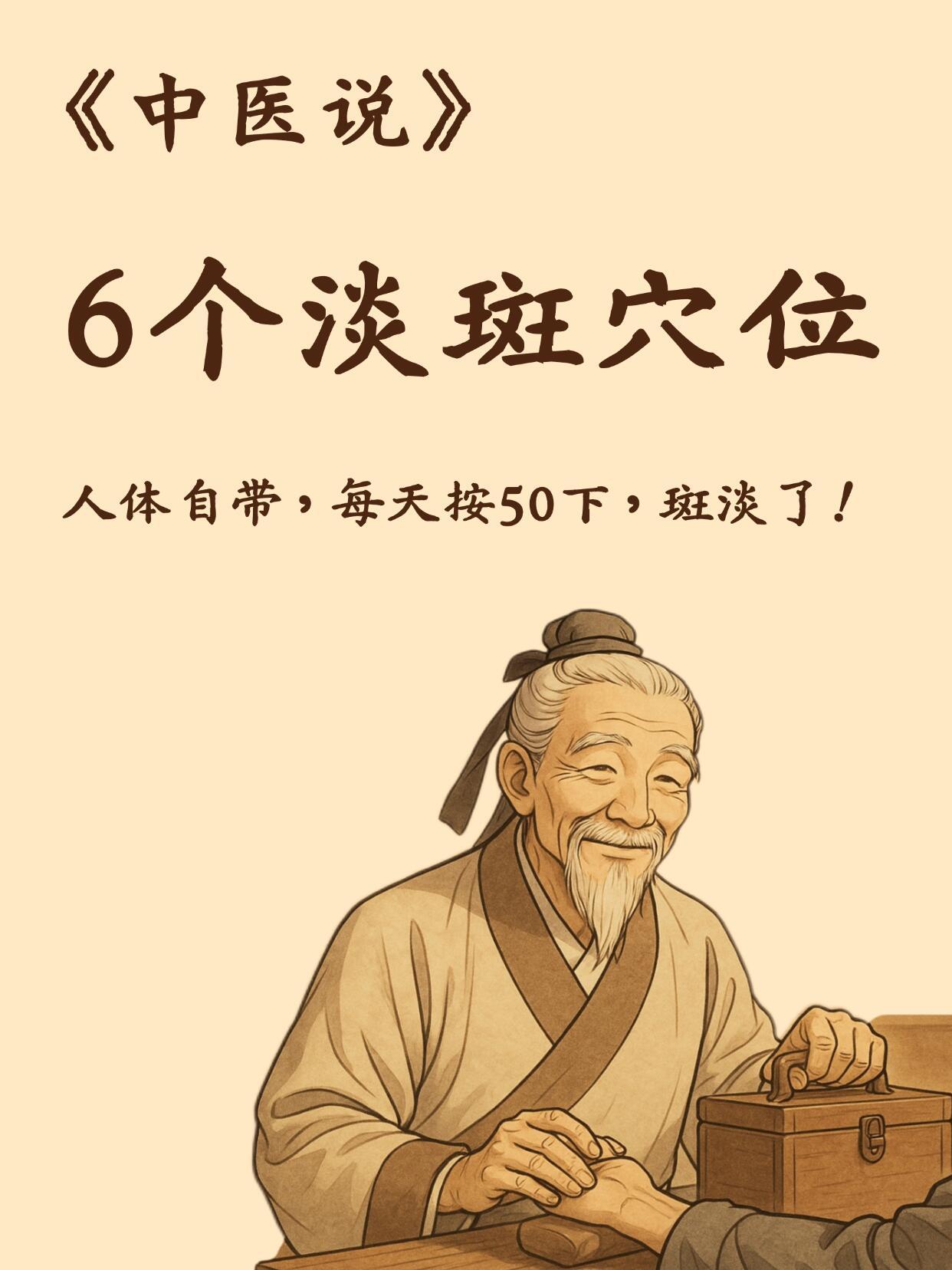 人体自带淡斑穴，每天按50下，斑淡了！健康养生穴位养生经络疏通​​​