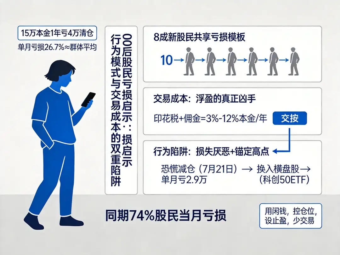 00后炒股一年亏4万清仓15万本金，1年，亏4万清仓——这不是一个让人平静的数字