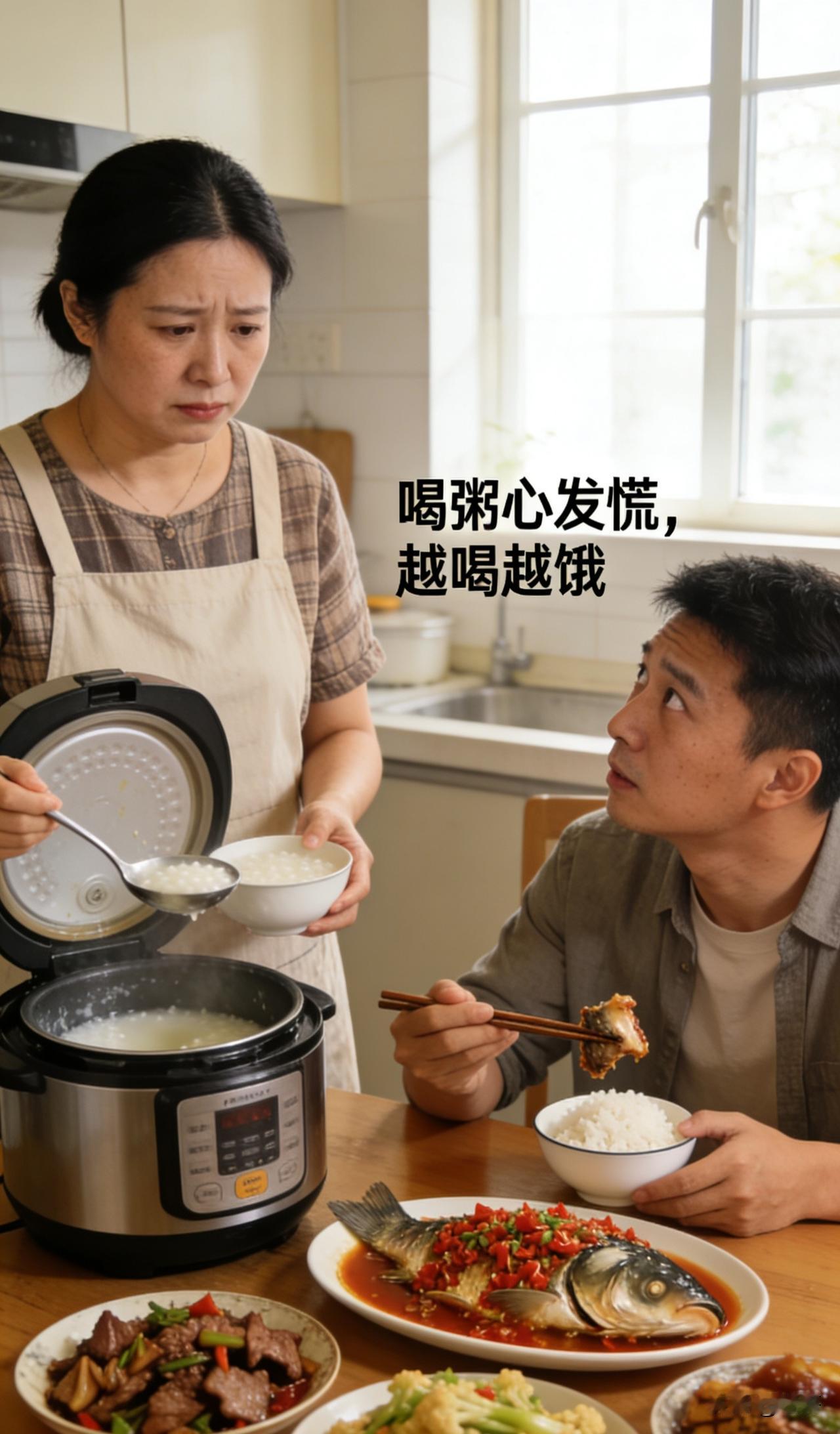 广西嫁来湖南后，都没机会喝粥了，老公说喝粥心发慌，越喝越饿！“老公，明早我想