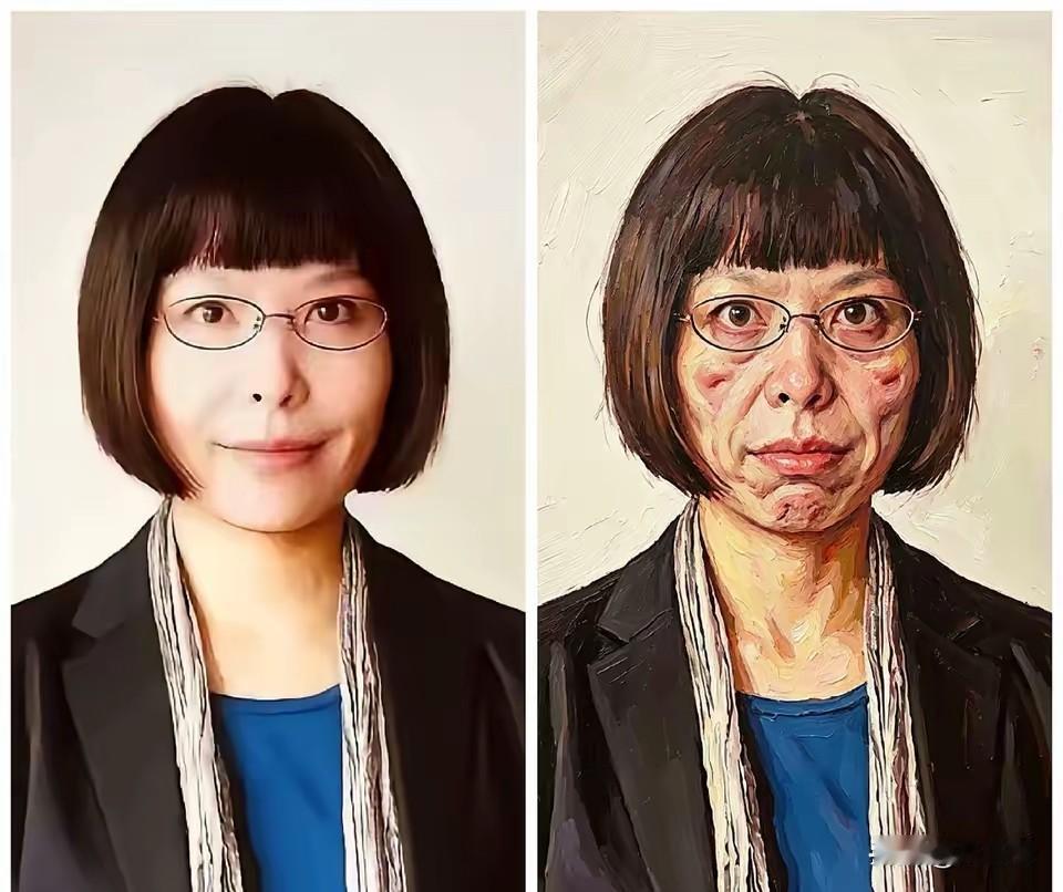 这都是一些什么人画的，把一个美女画成这样？