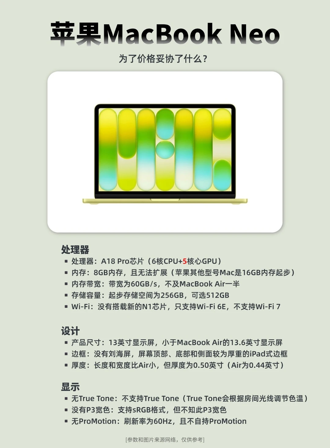 苹果MacBook Neo笔记本配置解析！