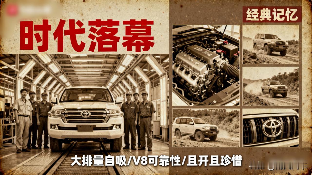 最后一台丰田陆巡从工厂下线，一个时代结束了！以后全是带T的混动了…大排量自吸