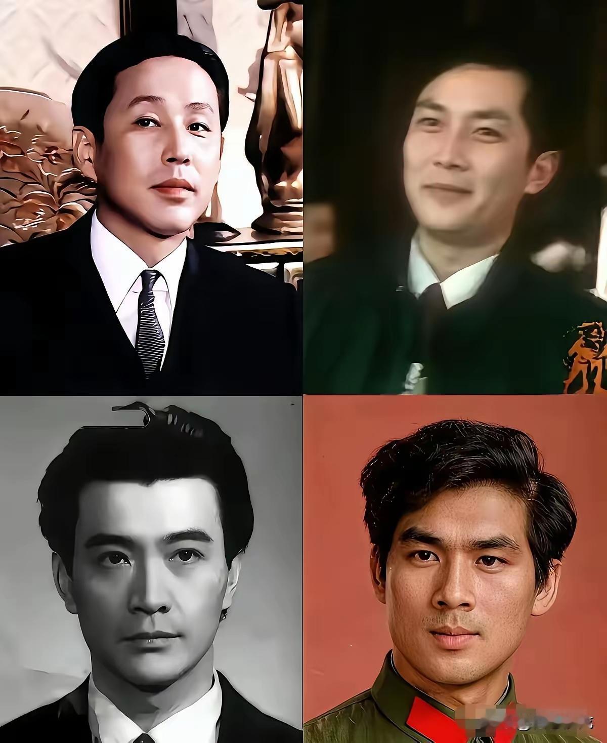 唐国强，周里京，朱时茂，陈道明。阳光帅气令人羡，昔日影坛四颗星。