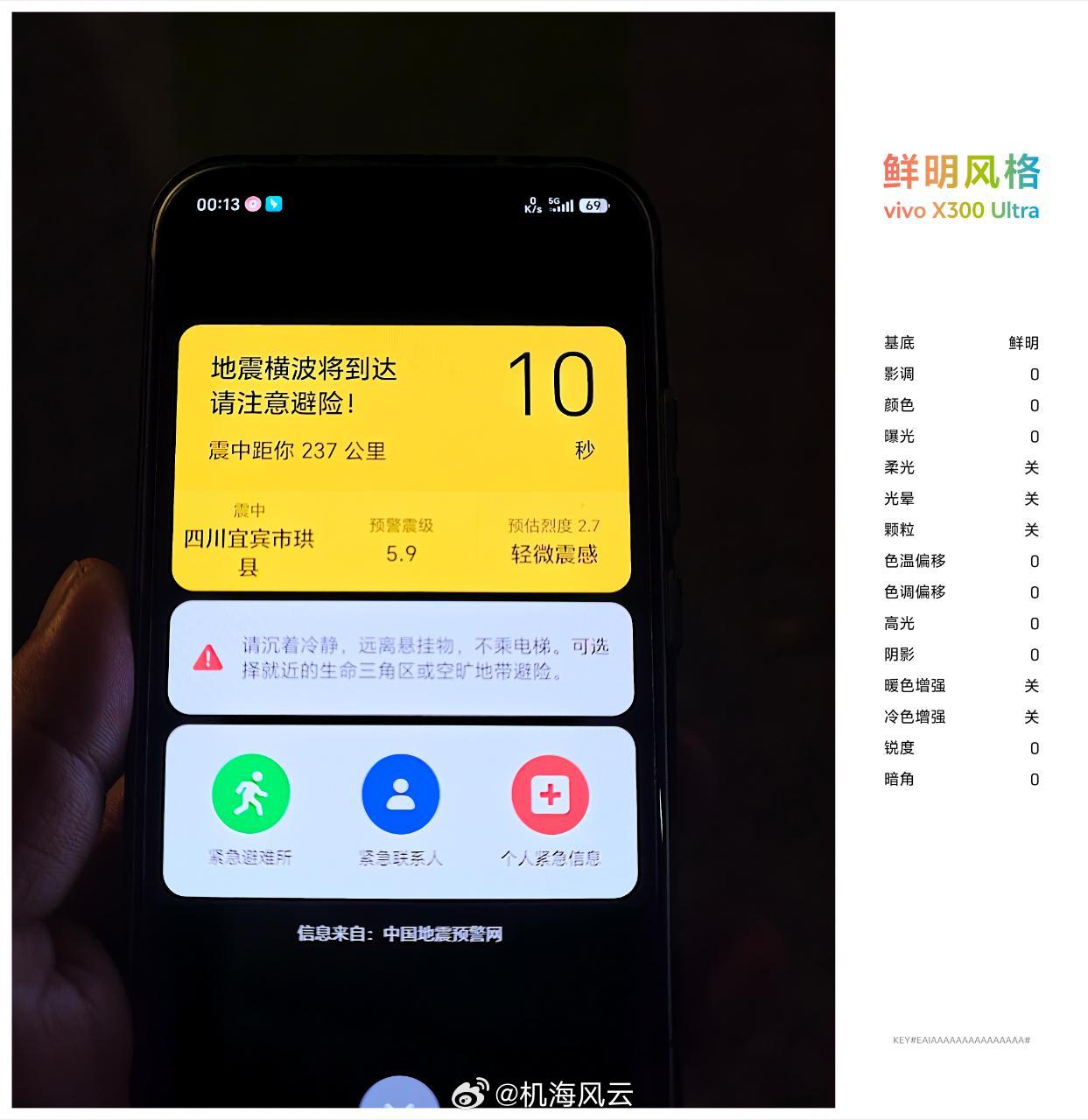 多名小伙伴，手机收到地震预警，显示震中四川宜宾，预警震级5.9，不低啊宜宾地震