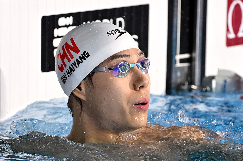 #覃海洋50蛙摘银#🏊‍♀️游泳世界杯阿斯塔纳站，在男子50米蛙泳项目中游出