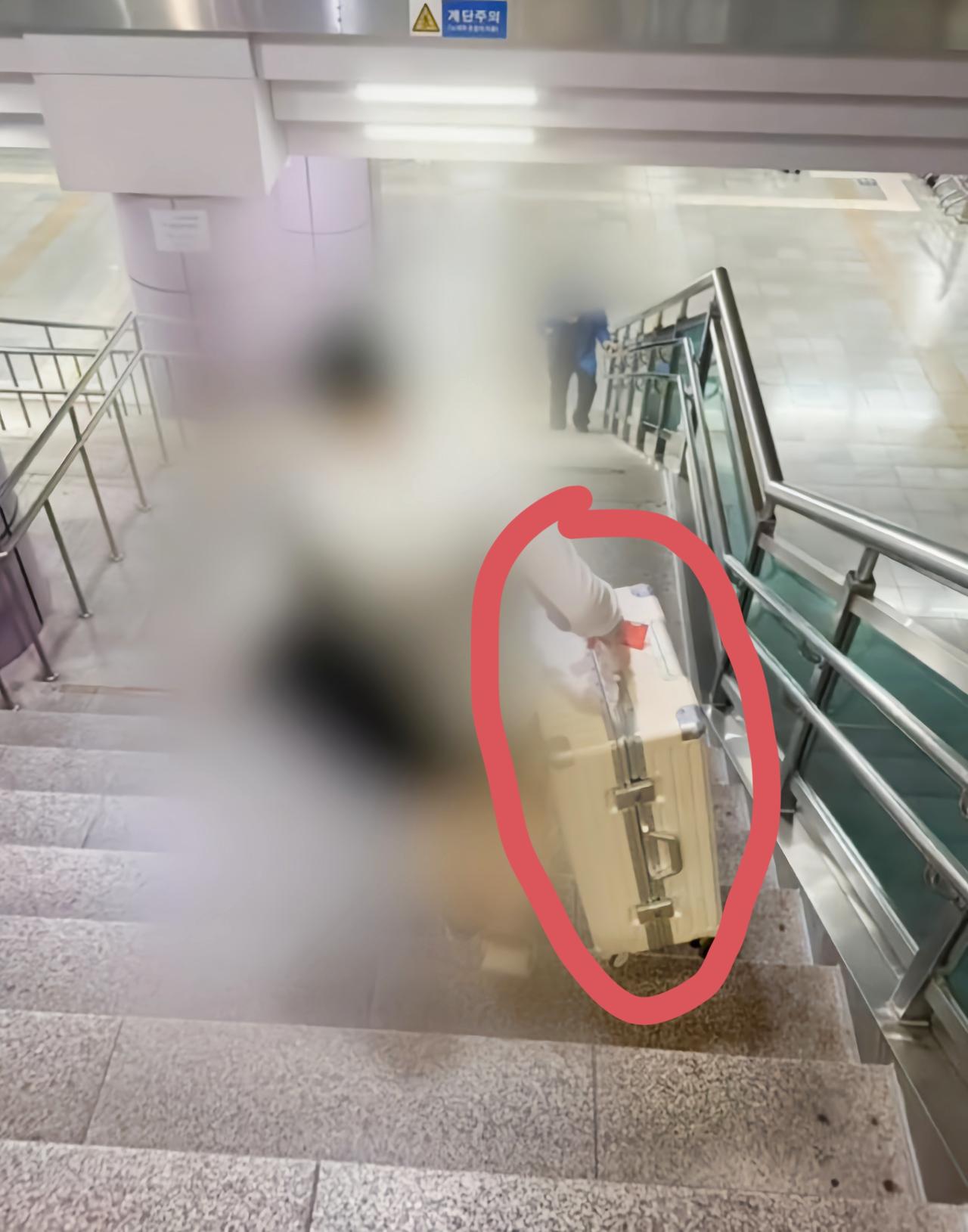 这是文文去韩国领毕业证带的行李箱，结果成了助教郑宰源将她抛尸的容器，太狠了！凶手