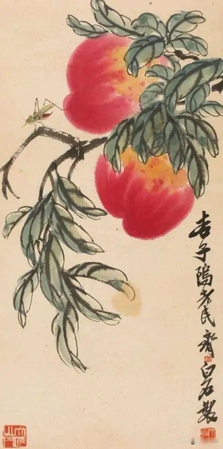 1956年，北京一退休老师，花80块买到一幅齐白石的寿桃画作，临走时还特意让齐白