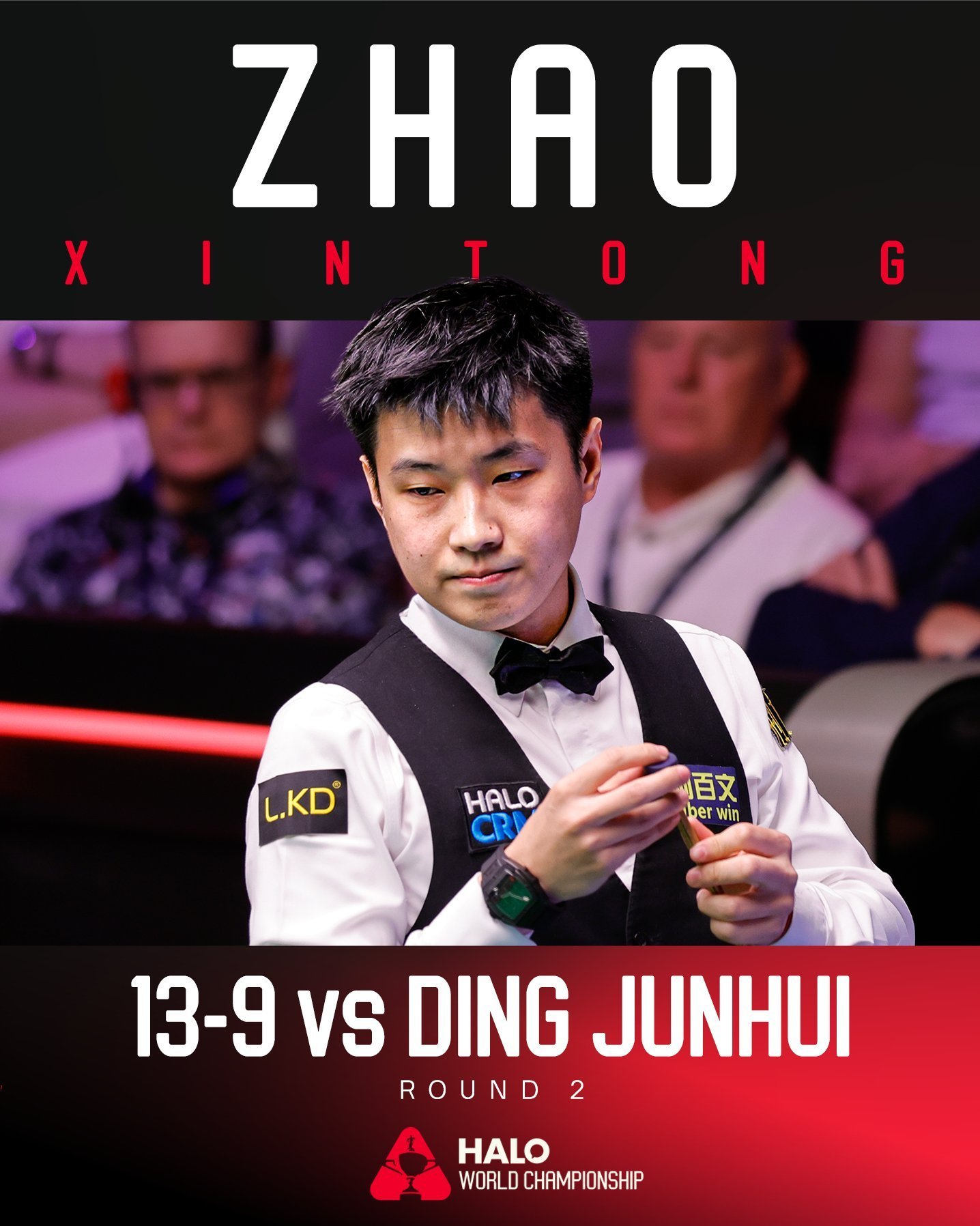 #赵心童vs墨菲第一阶段#2026年斯诺克世锦赛1/4决赛今日开战，依旧是25