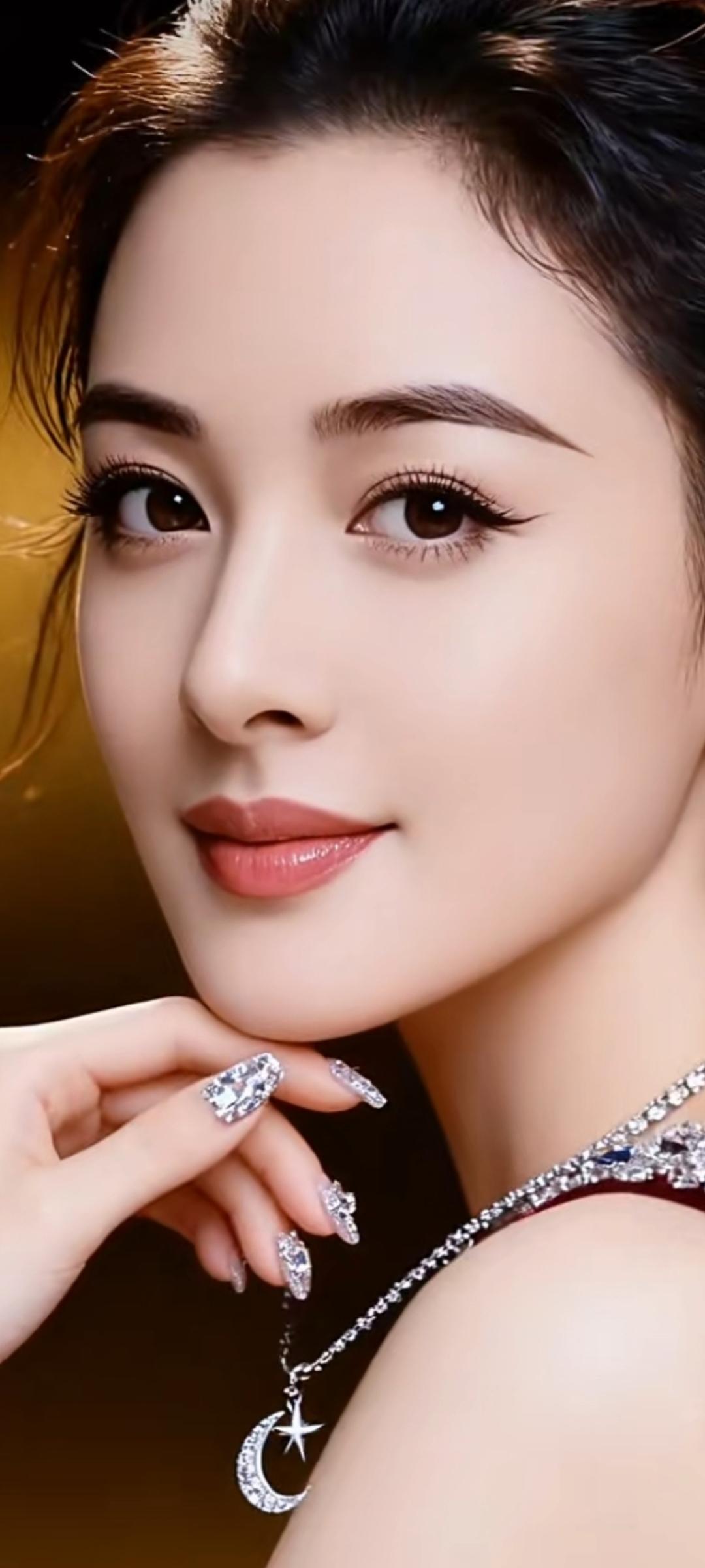 ✨梦幻少女风✨精致妆容与闪亮项链，尽显优雅与魅力！💖✨