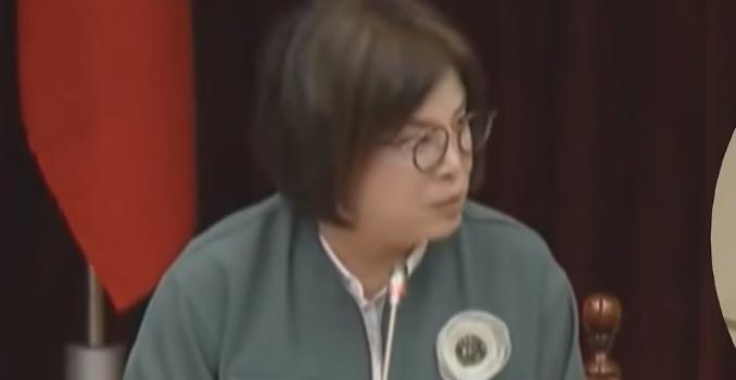 台北101董事长贾永婕14日赴“立法院”备询，肩膀披着Dior外套，未料遭民进党