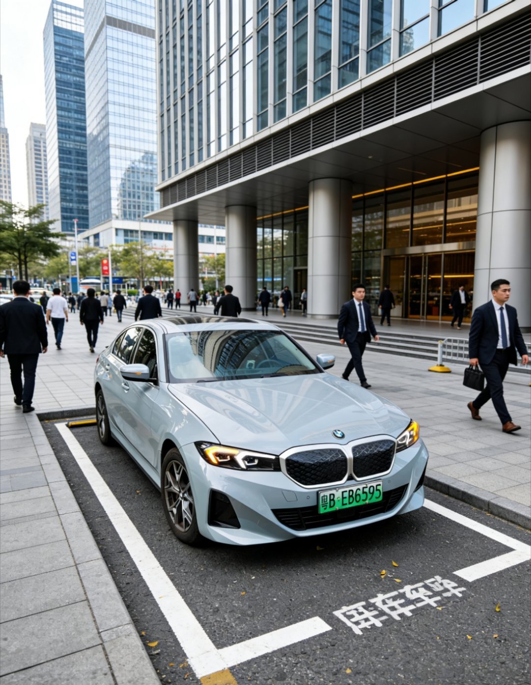 第一次打车打到宝马~一台崭新的宝马i3，师傅说月租6500，客人们都很喜欢，跑起