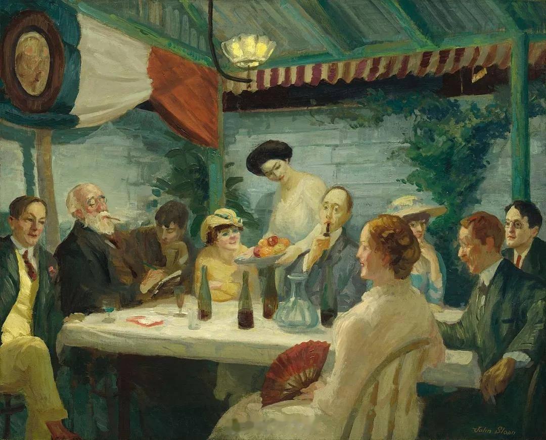 约翰·斯隆油画欣赏｜（JohnSloan，1871–1951），美国画家。以城