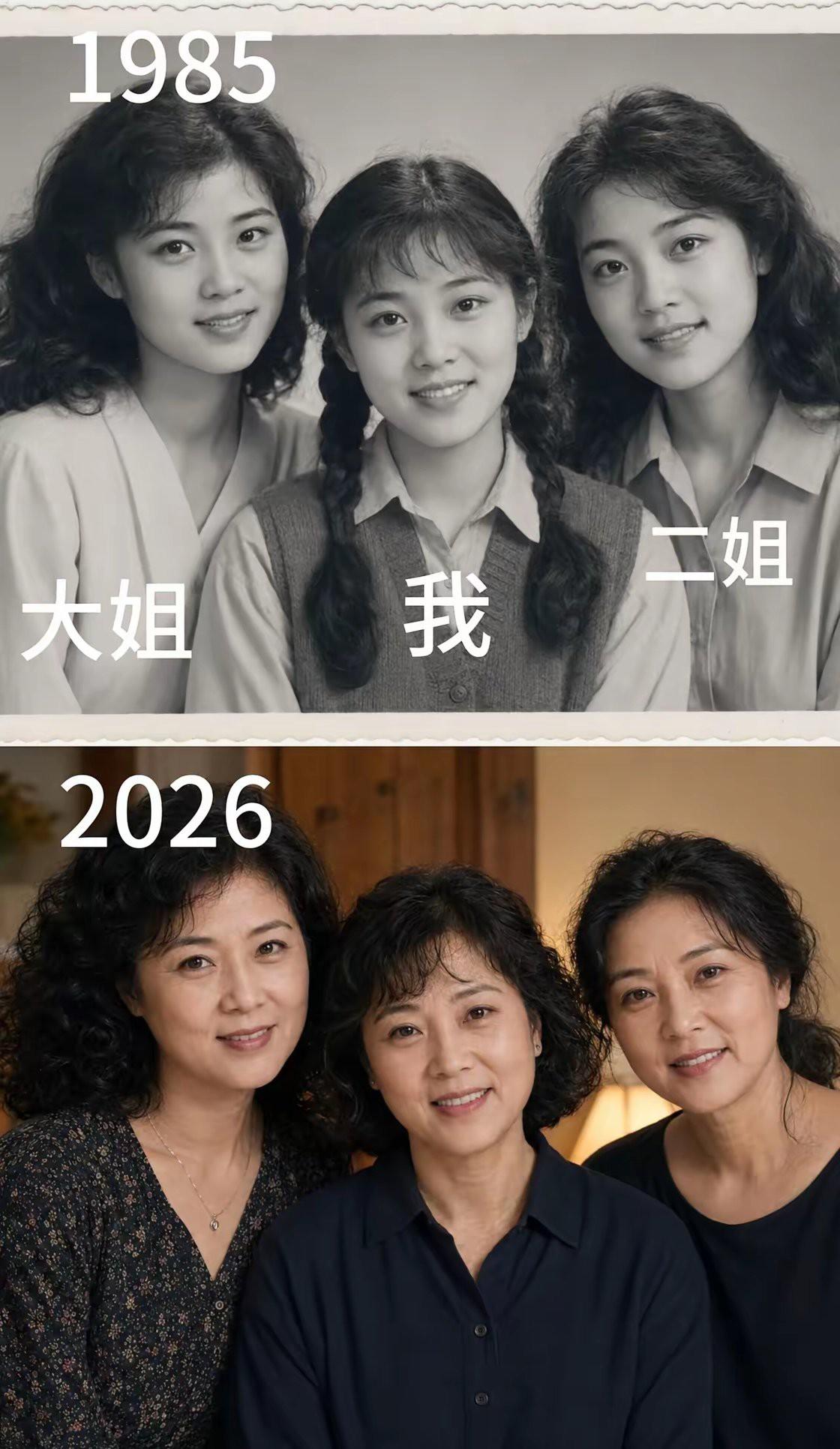 年轻时，楼上楼下都夸大家好看，40多年过去，当大姐回家时，左邻右舍还是都夸大姐漂