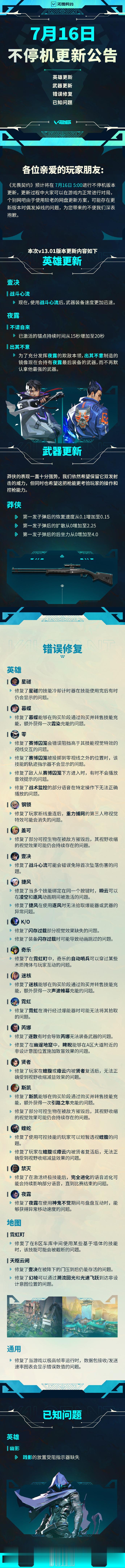 7月16日周年版本更新无畏契约无畏契约三周年