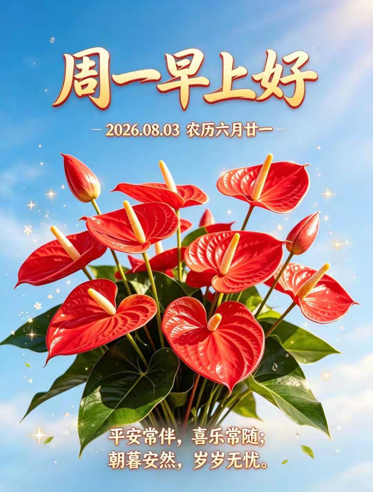 🌺2026./8月3日，八月迎浅秋，清风解暑夏🌺☘️🌻八月晚风褪去盛