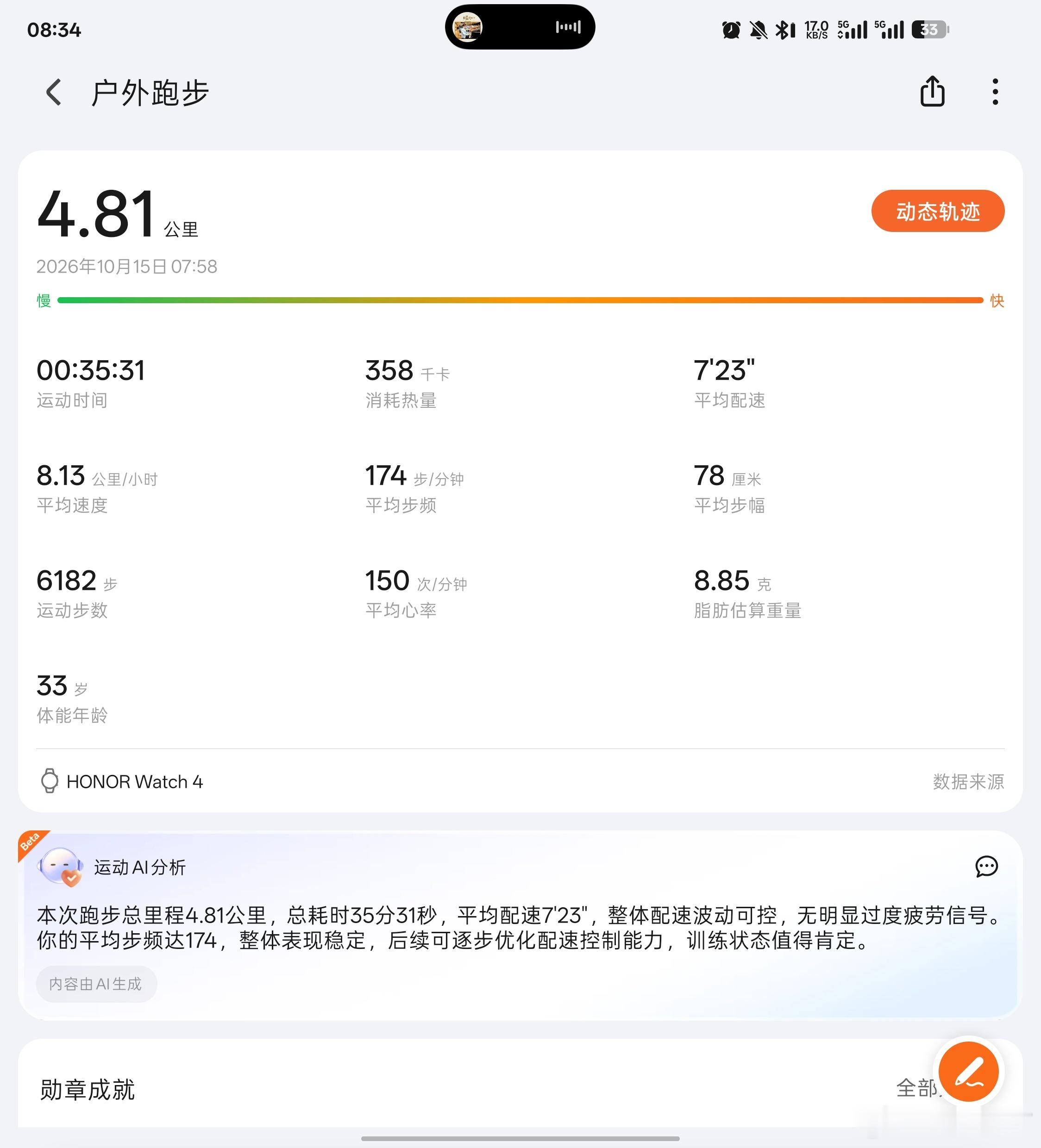 每天打卡跑步三公里-第28天今天跑了4.81公里​今天跑步感觉轻松了很多