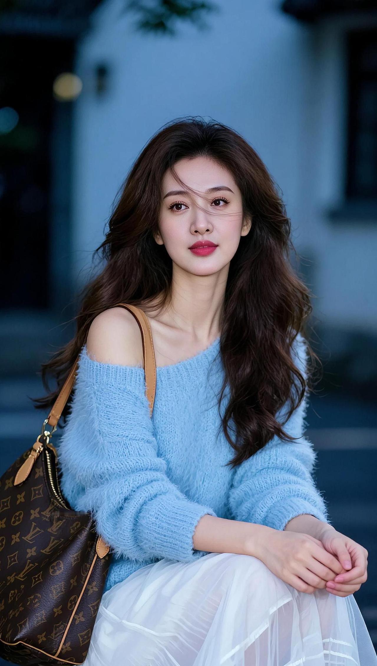 AI蓝衫氛围感写真随变ai随便玩裸妆神仙妆容初恋脸