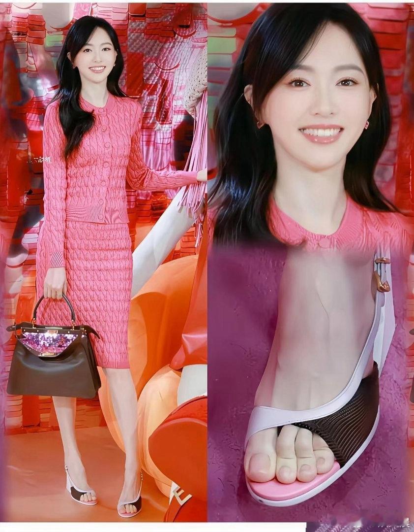 唐嫣的脚型十分好看，脚趾甲干净整洁，细节尽显精致。​​​